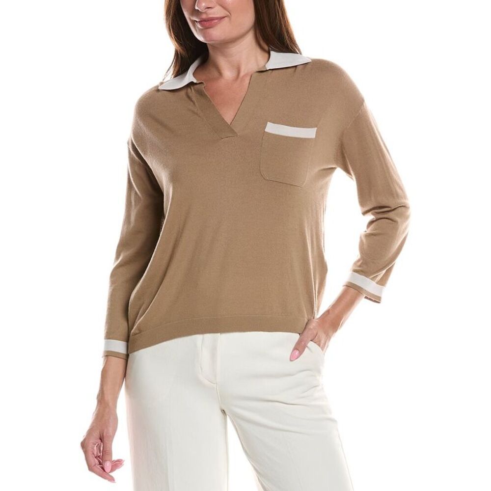 Sportmax Womens Accorta Wool Blazer Top, Brown
